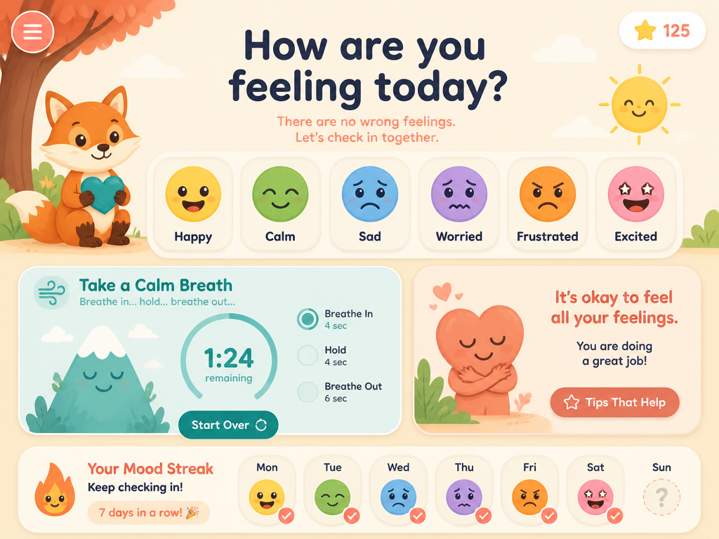 Emotion Regulation App concept hero mockup