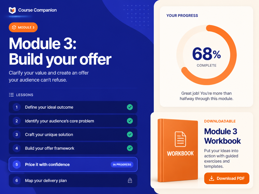 Course Companion App concept hero mockup