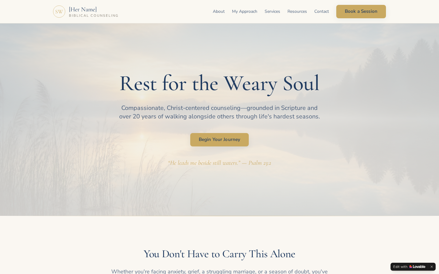 Homepage of the Biblical Counselor Website — Faith-Based Counseling website built by Graytech Studio